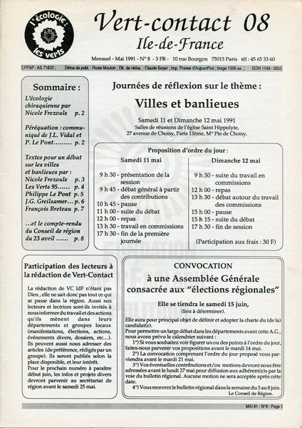 Vert-Contact Île-de-France n°8 (1990)