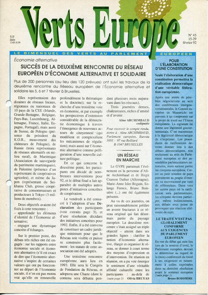 Verts Europe n°45 (1992)