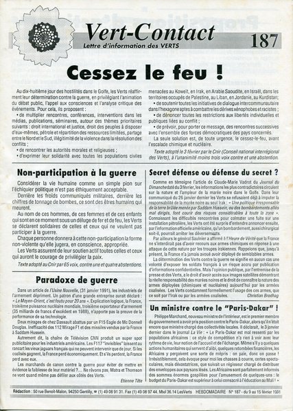 Vert-Contact n°187 (1991)