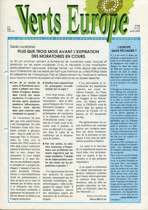 Verts Europe n°68 (1993)
