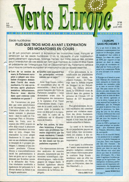 Verts Europe n°68 (1993)
