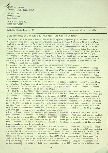 BULLETIN DE L'APRE N°82 (1974)