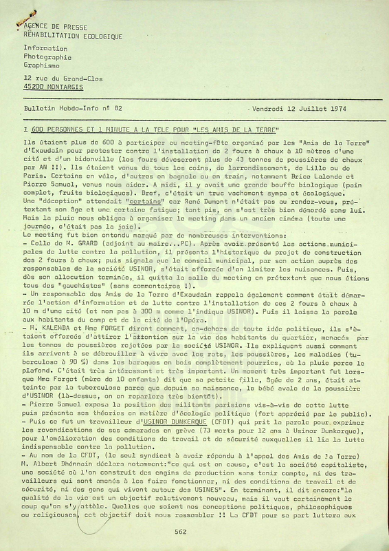 BULLETIN DE L'APRE N°82 (1974)