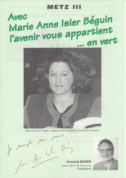 Marie Anne Isler Béguin (législatives 1997)