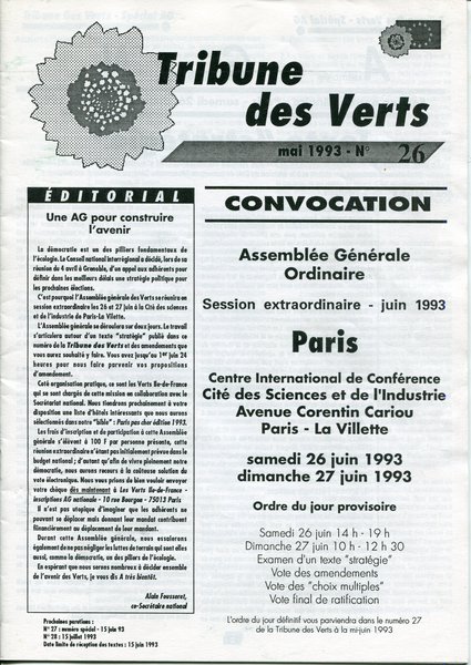 Tribune des Verts n°26 (1993)