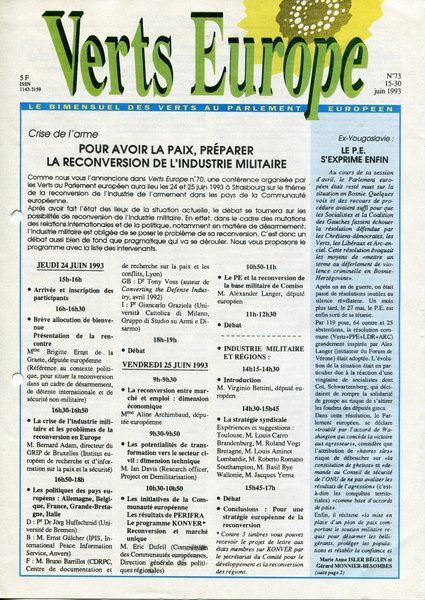 Verts Europe n°73 (1993)