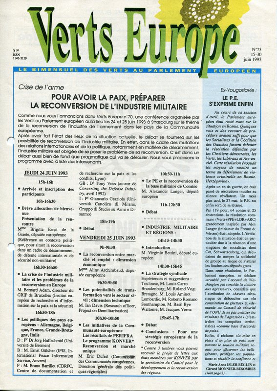 Verts Europe n°73 (1993)
