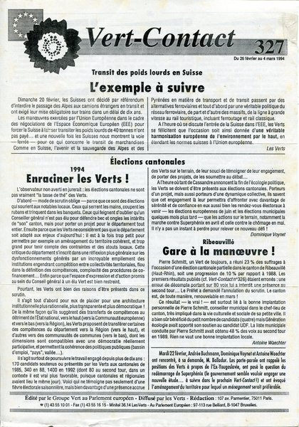 Vert-Contact n°327 (1994)