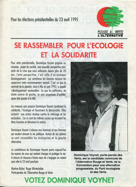 VOTEZ DOMINIQUE VOYNET (présidentielle 1995)