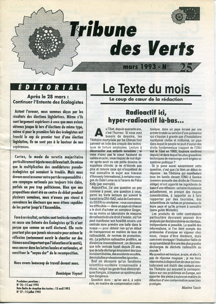 Tribune des Verts n°25 (1991)