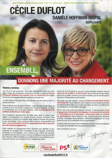 DONNONS UNE MAJORITÉ AU CHANGEMENT (législatives 2012)