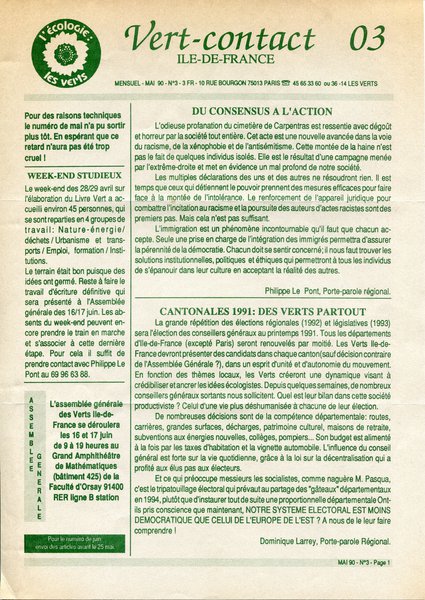 Vert-Contact Île-de-France n°3 (1990)