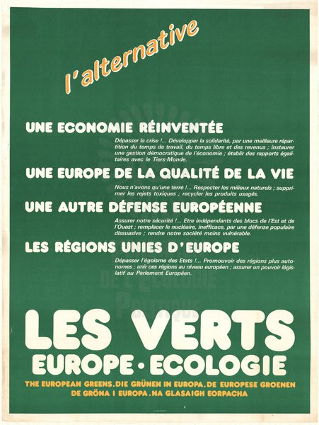 l'alternative / LES VERTS EUROPE . ÉCOLOGIE (européennes 1984)
