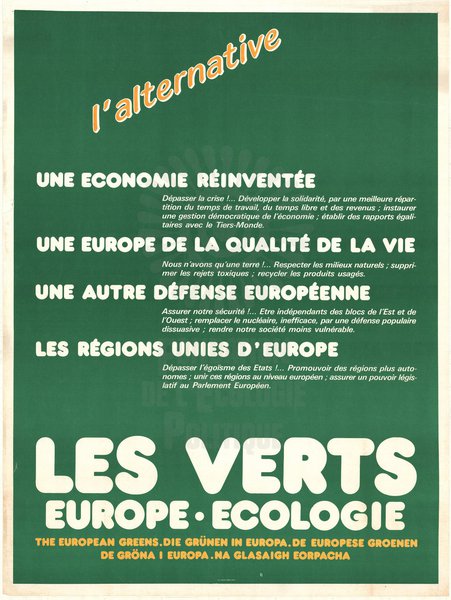 l'alternative / LES VERTS EUROPE . ÉCOLOGIE (européennes 1984)