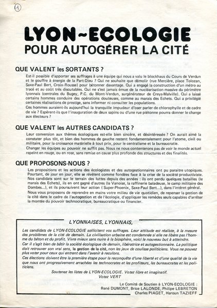 Lyon-Ecologie (municipales 1977)