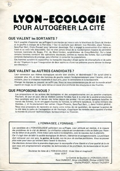 Lyon-Ecologie (municipales 1977)