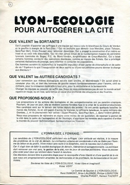 Lyon-Ecologie (municipales 1977)