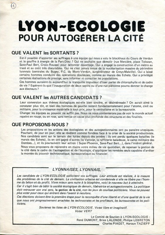 Lyon-Ecologie (municipales 1977)