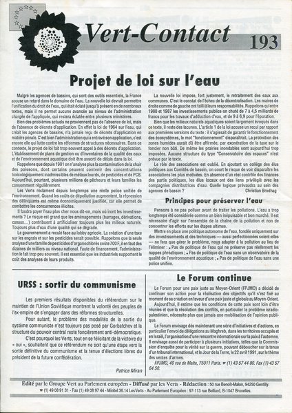 Vert-Contact n°193 (1991)