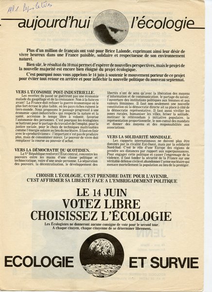 Écologie et Survie (1981)