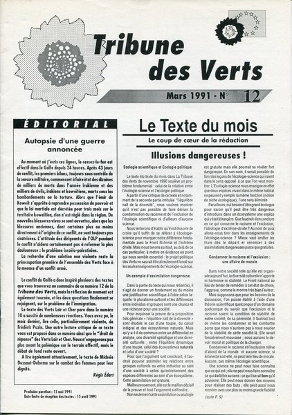 Tribune des Verts n°12 (1991)