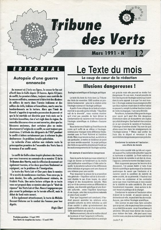 Tribune des Verts n°12 (1991)