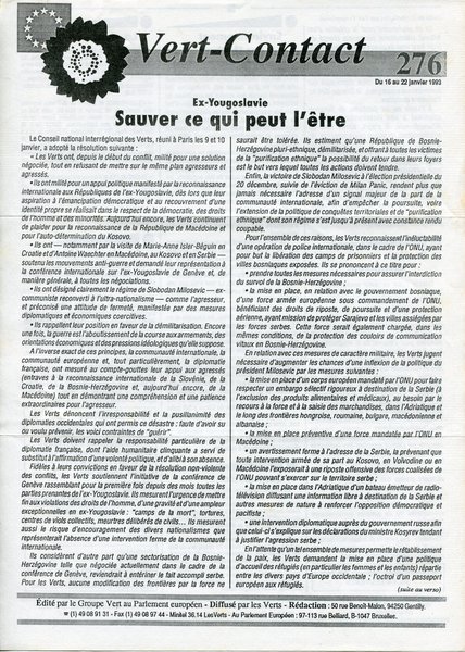 Vert-Contact n°276 (1993)