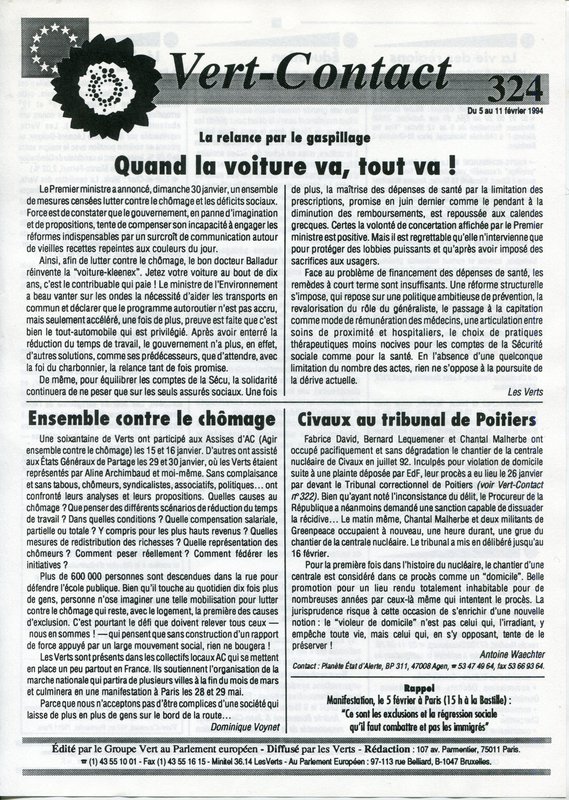 Vert-Contact n°324 (1994)