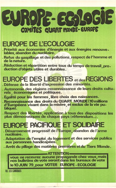 EUROPE-ECOLOGIE / COMITÉS QUART MONDE-EUROPE (européennes 1979)