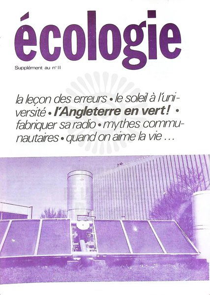 SUPPLEMENT ECOLOGIE N°11 (1977)