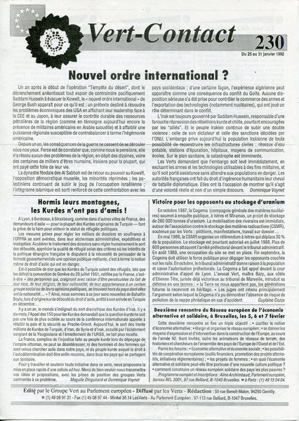 Vert-Contact n°230 (1992)