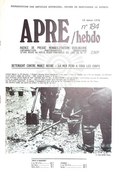 APRE HEBDO N°184 (1976)