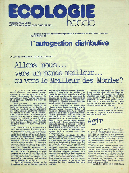 SUPPLEMENT ECOLOGIE HEBDO N°300