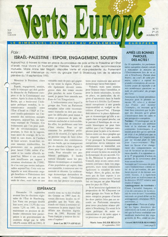 Verts Europe n°77 (1993)