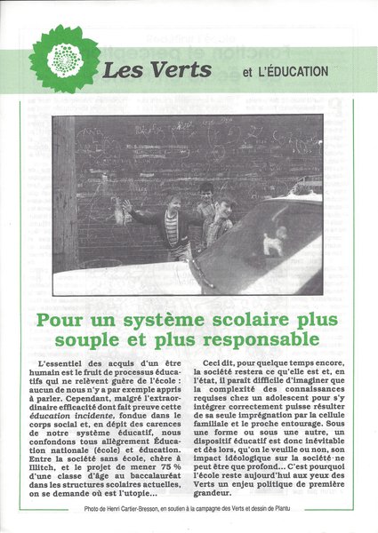 Les Verts et l'éducation (1989)