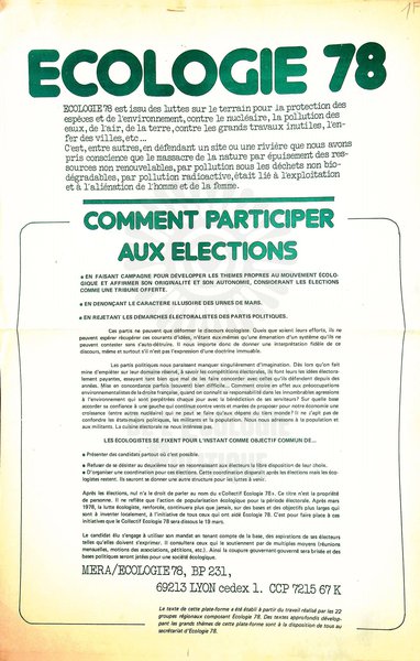 ECOLOGIE 78 (législatives 1978)