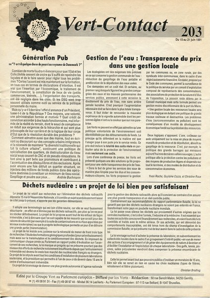 Vert-Contact n°203 (1991)