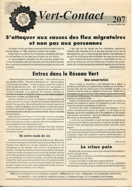 Vert-Contact n°207 (1991)