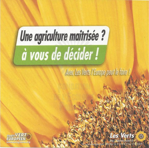 Une agriculture maitrisée ? à vous de décider ! (européennes 2004)