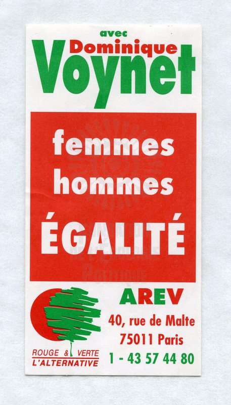 femmes hommes ÉGALITÉ (présidentielle 1995)