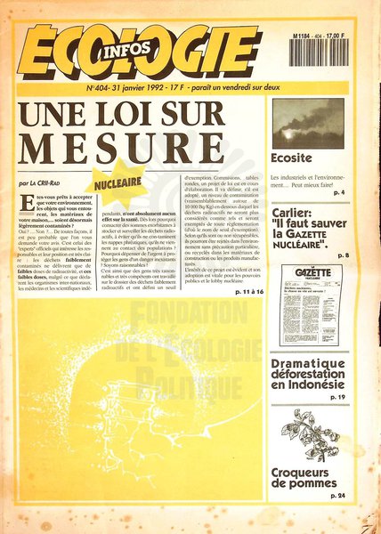 ECOLOGIE INFOS N°404 (1992)