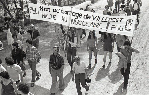 Manifestation contre le barrage de Villerest (1977)