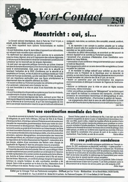 Vert-Contact n°250 (1992)