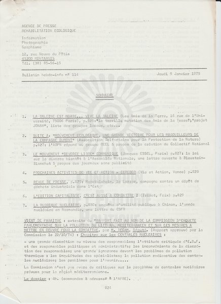 BULLETIN DE L'APRE N°114 (1975)