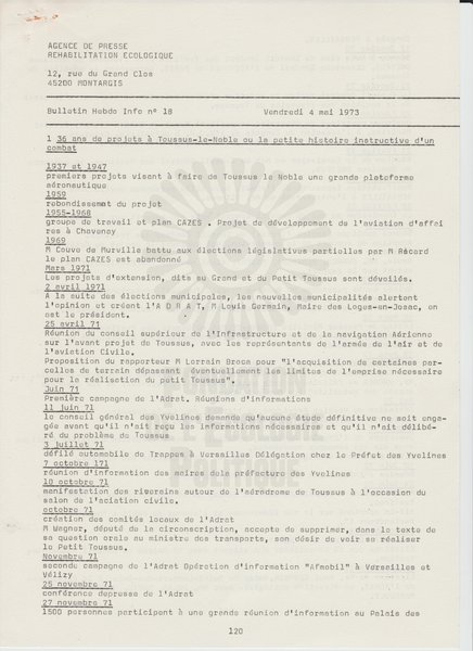 BULLETIN DE L'APRE N°18 (1973)