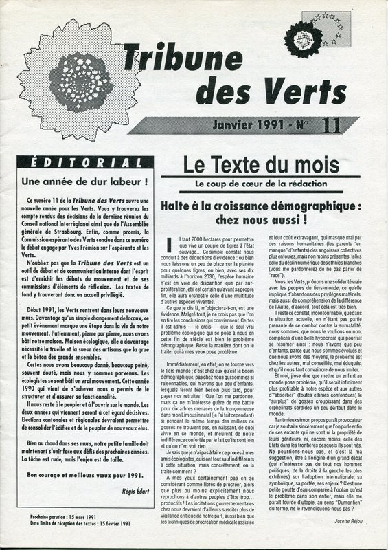 Tribune des Verts n°11 (1991)