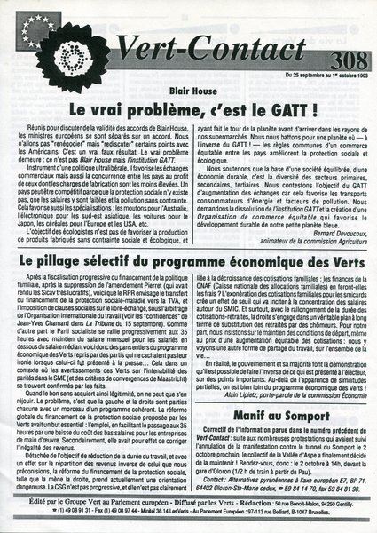 Vert-Contact n°308 (1993)