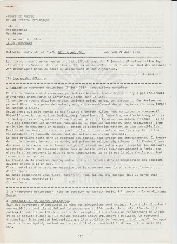 BULLETIN DE L'APRE N°75-76 (1974)