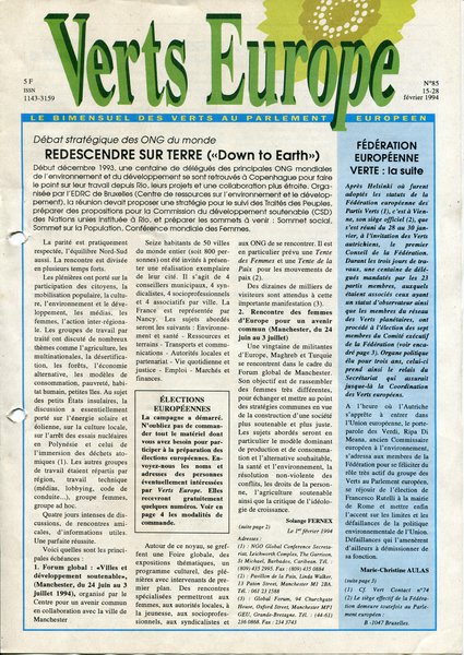 Verts Europe n°85 (1993)