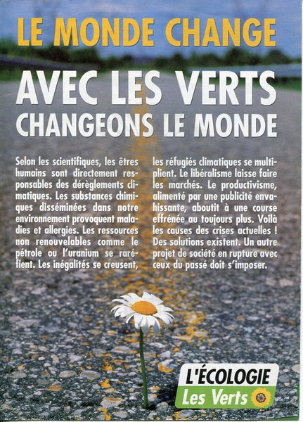 AVEC LES VERTS CHANGEONS LE MONDE (législatives 2007)